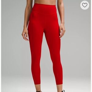 Lululemon Fast and Free leggings red size 8, 23”